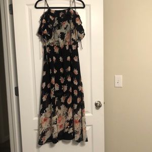 Entro Floral Cold Shoulder Maxi Dress